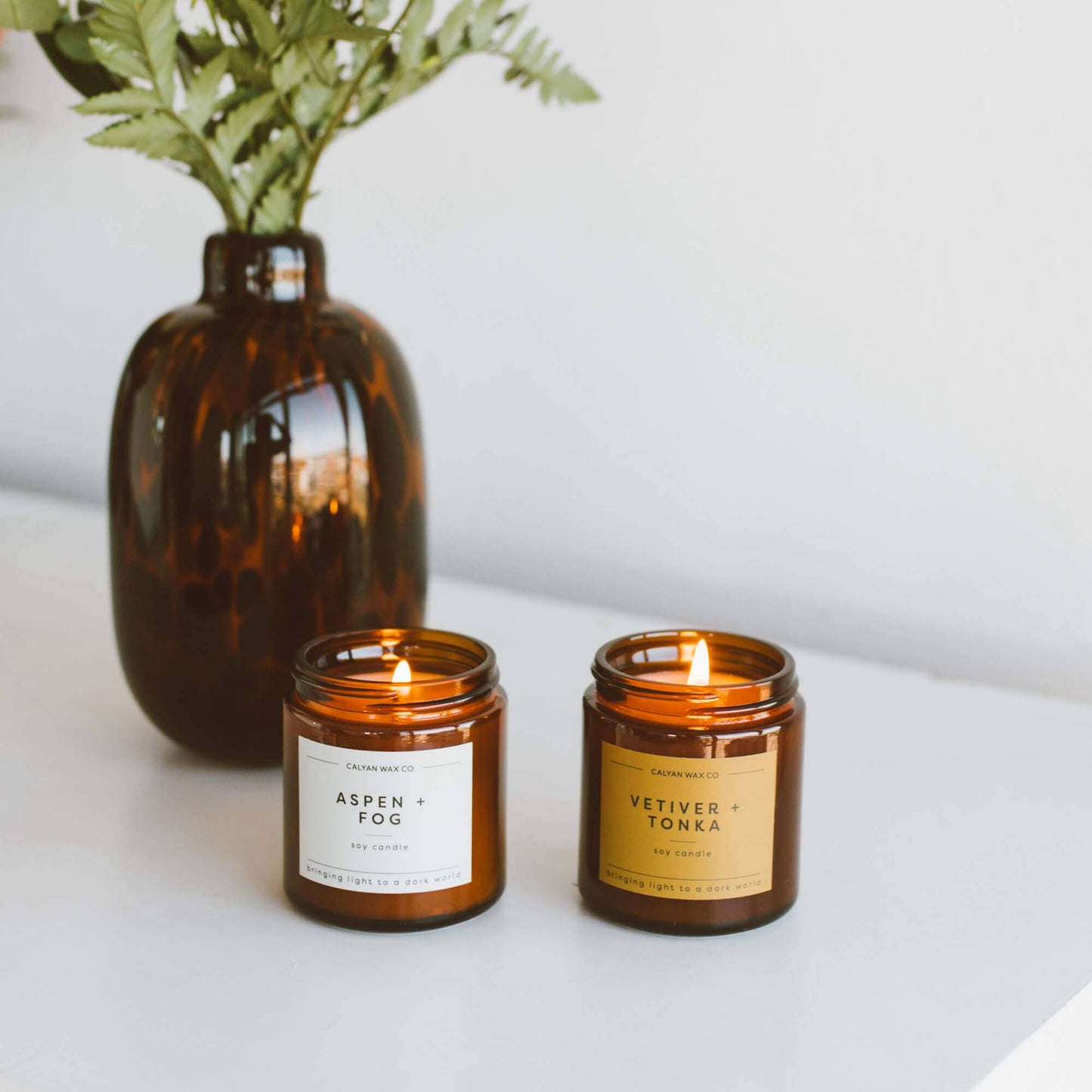 Aspen + Fog - Mini Amber Jar Soy Candle