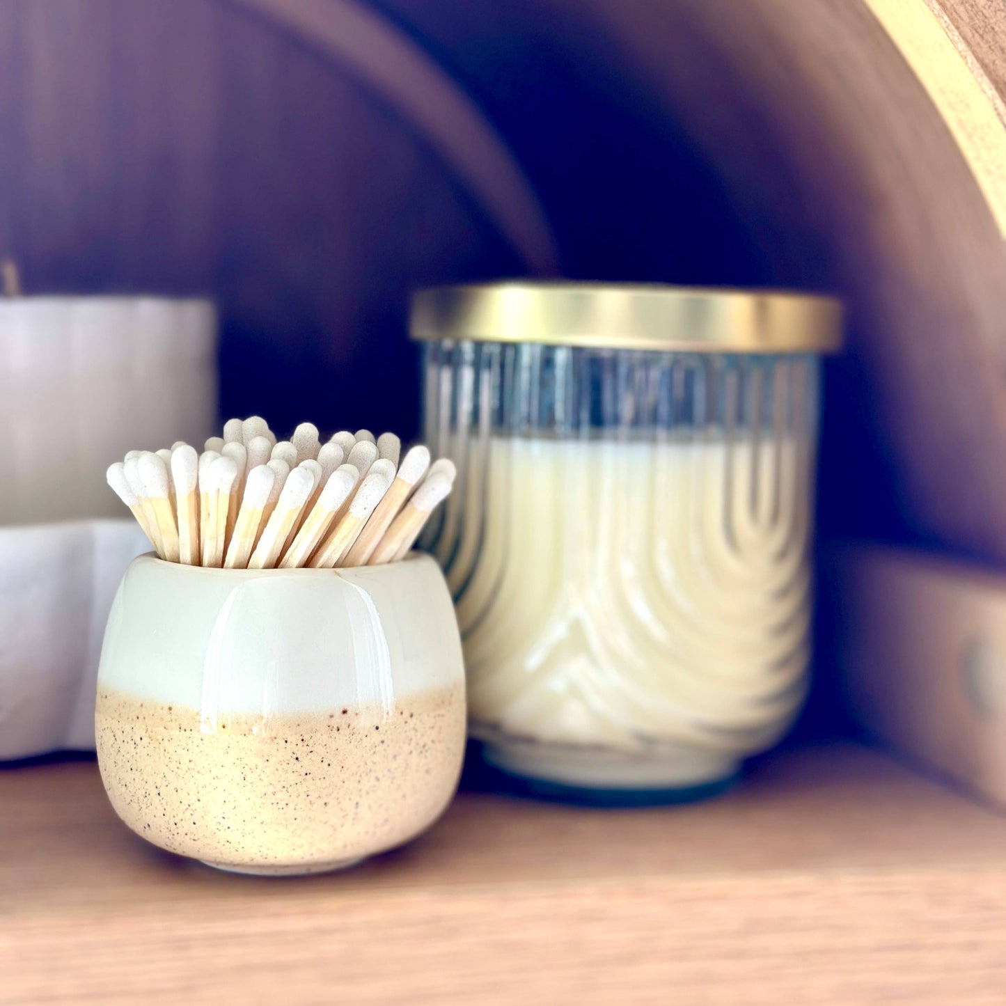 Ceramic Match Holders Set
