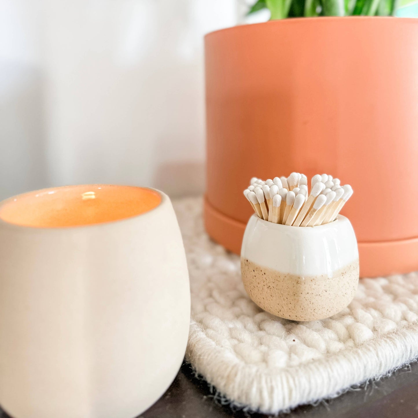 Ceramic Match Holders Set