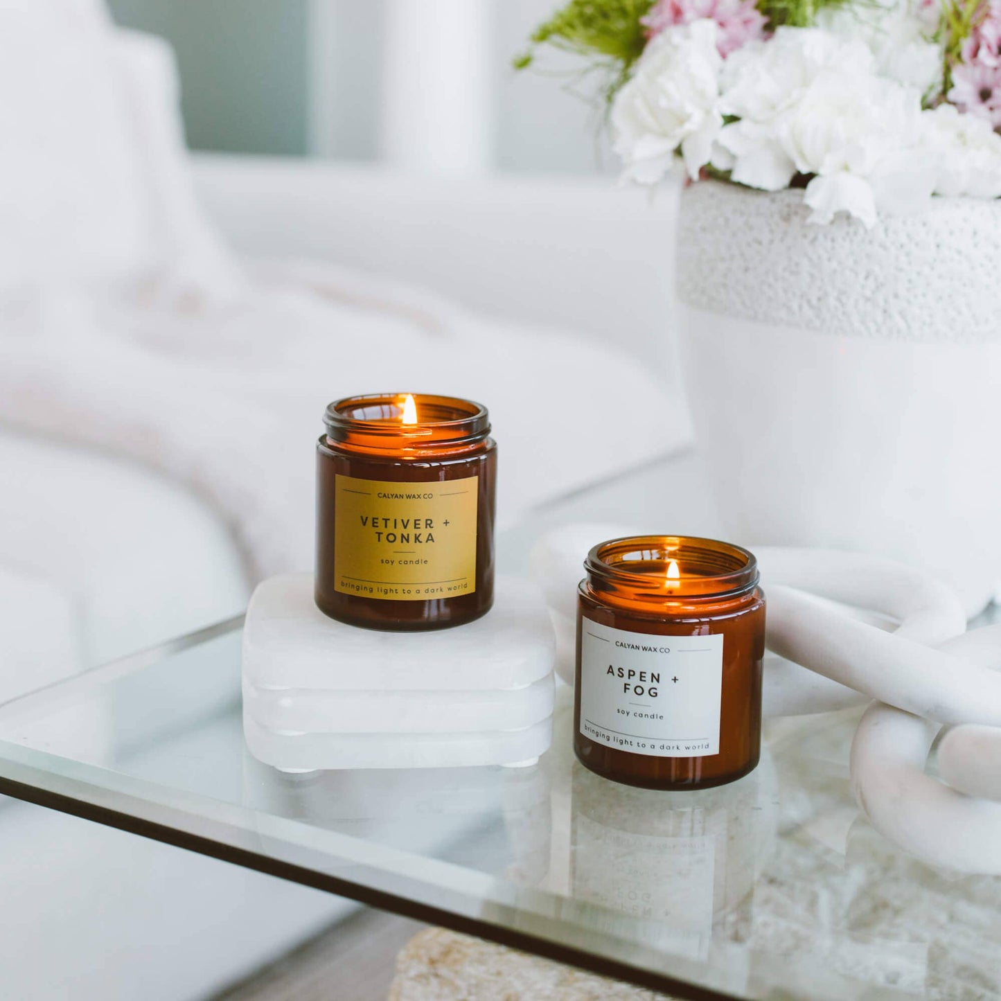 Aspen + Fog - Mini Amber Jar Soy Candle