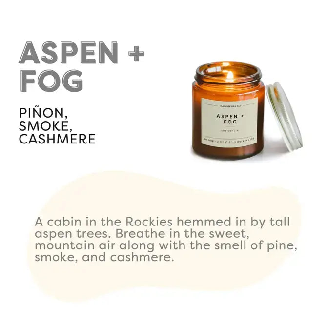 Aspen + Fog - Mini Amber Jar Soy Candle
