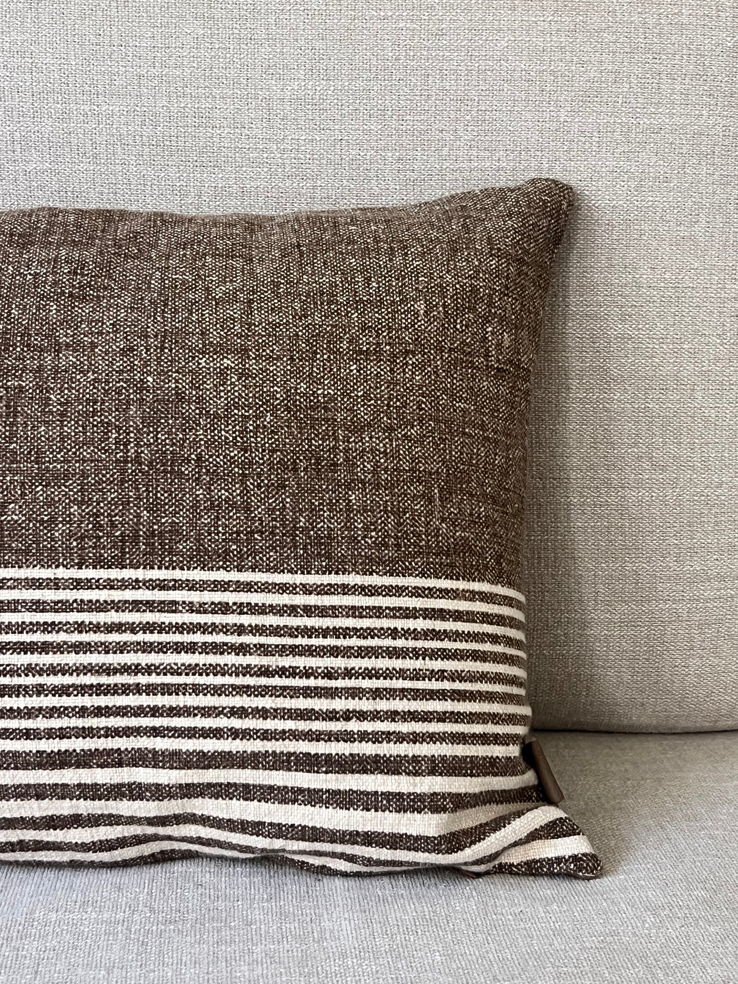 Brown Striped Throw Pillow